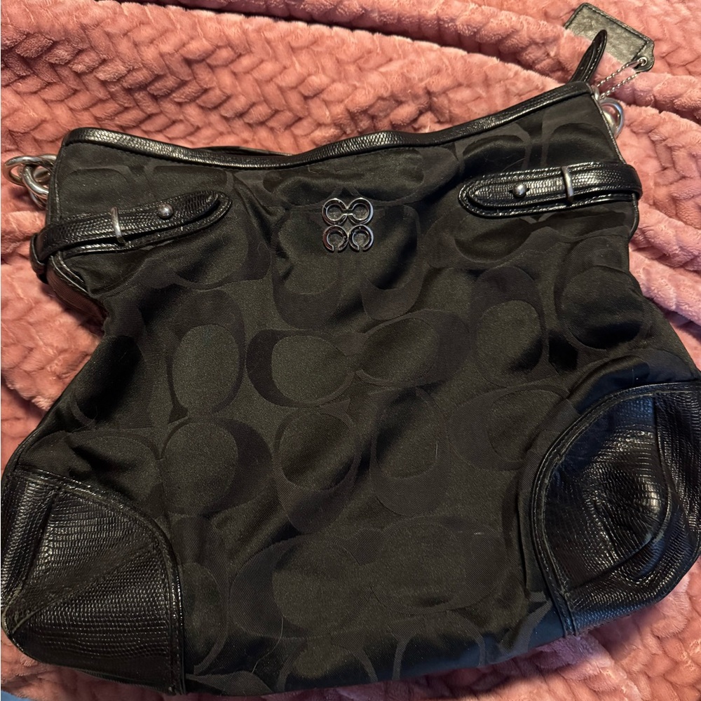 Coach Black Patterned Tote